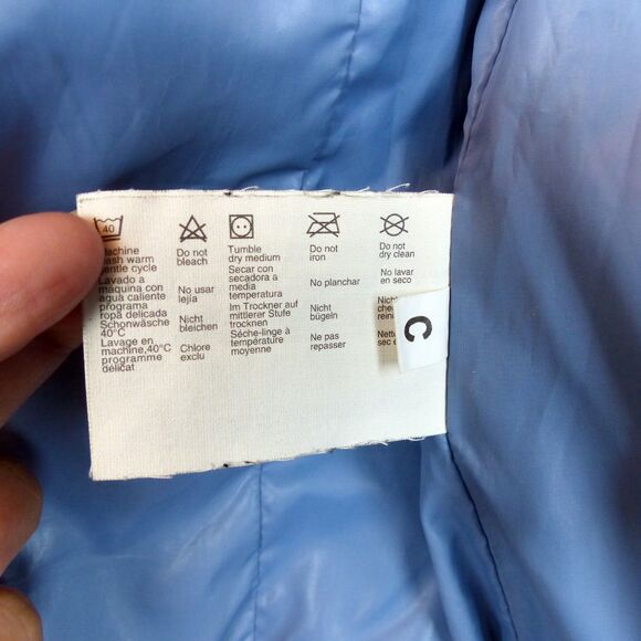 VTG Y2K Esprit Puffer Vest Womens 4US Metallic Coated Gray Hooded Down Feather - Picture 15 of 15